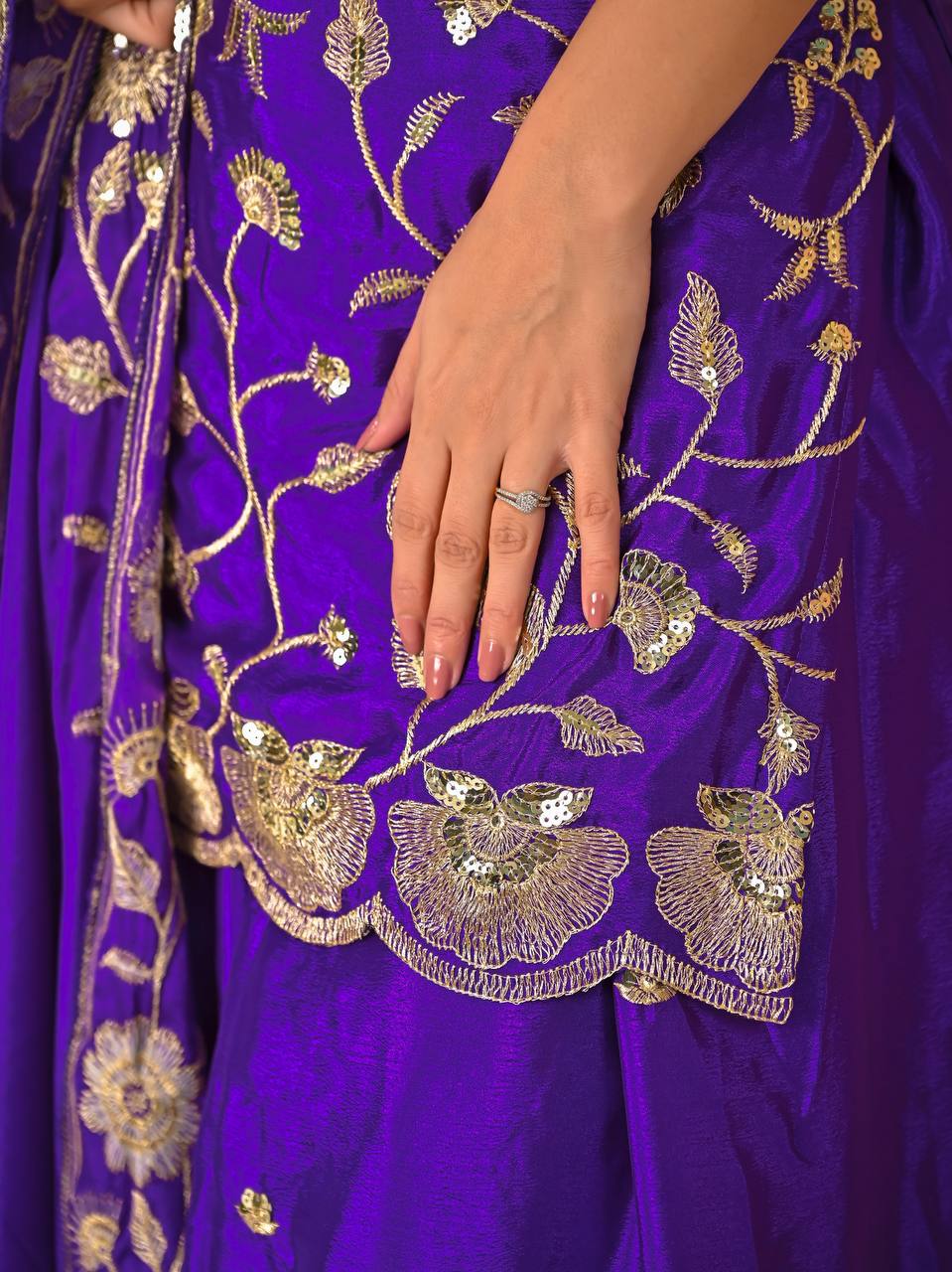 Amrapali Trend Designer Chinnon Silk Lehenga Set for Women with 5mm Sequence Embroidery - Image 10