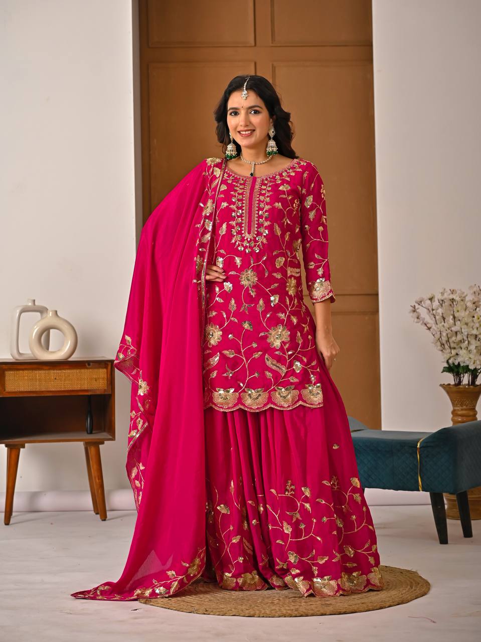 Amrapali Trend Designer Chinnon Silk Lehenga Set for Women with 5mm Sequence Embroidery - Image 14