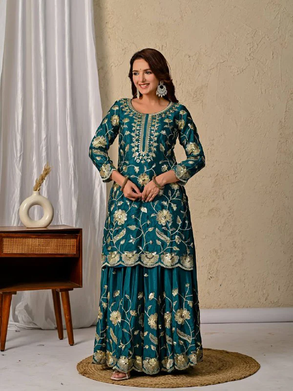 Amrapali Trend Designer Chinnon Silk Lehenga Set for Women with 5mm Sequence Embroidery - Image 24