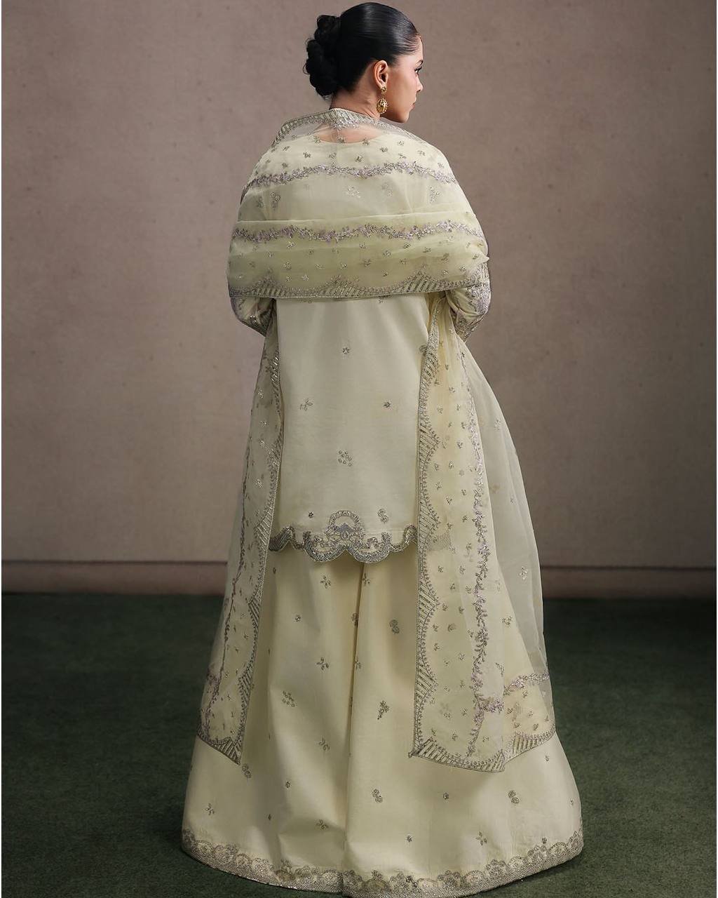 Amrapali Trend Designer Crepe Silk Sharara Suit with Organza Dupatta - Image 8