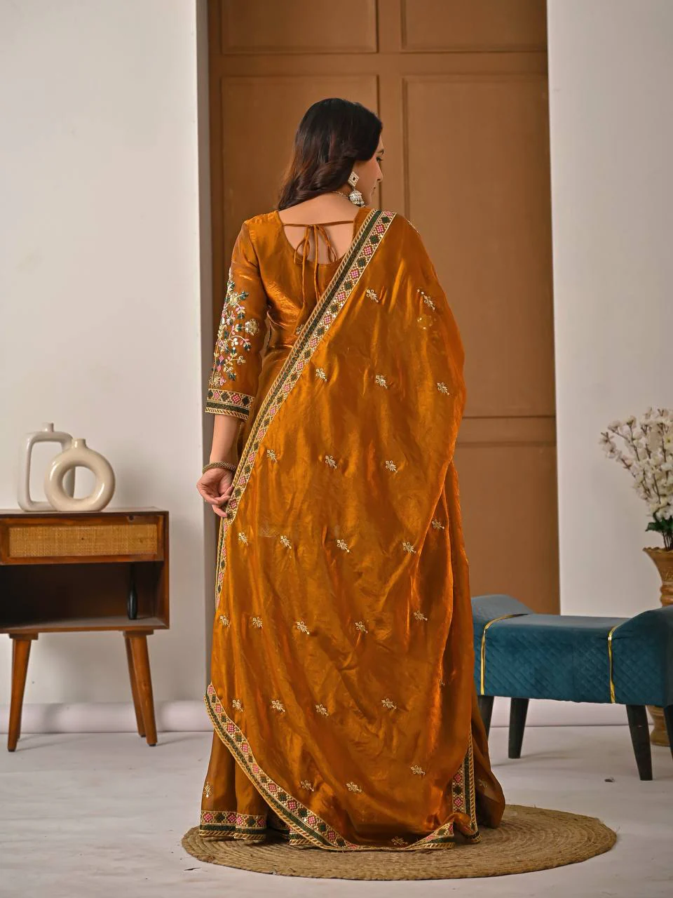 Amrapali Trend Designer Heavy Fandy Silk Kurta Sharara Palazzo Set with Embroidery & Dupatta - Image 10