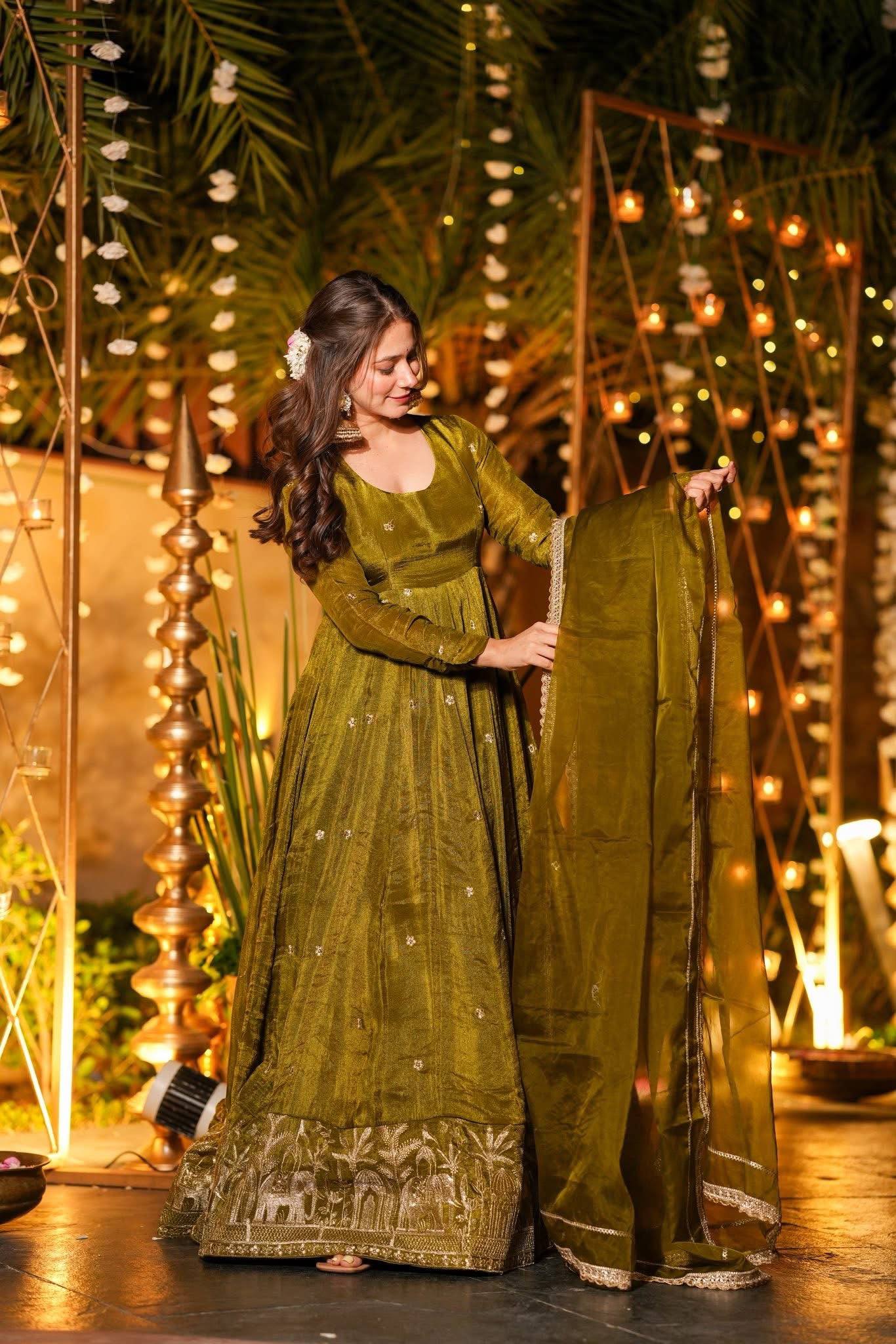 Amrapali Trend Heavy Crunchy Silk Embroidered Anarkali Suit for Women - Image 4