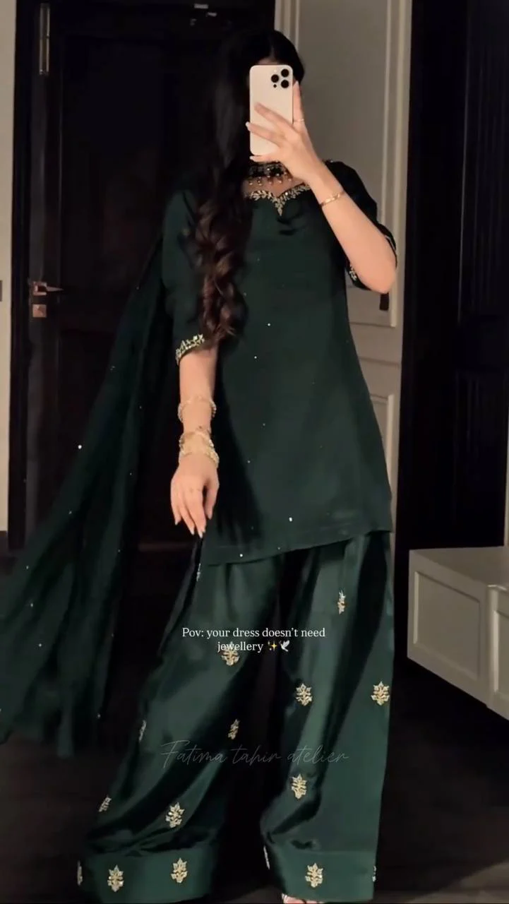 Amrapali Trend Luxury Crepe Silk Farshi Salwar Suit with Diamond Handwork Dupatta - Image 8