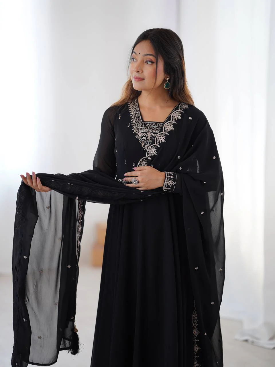 Amrapali Trend Luxury Fox Georgette Anarkali with Beads & Zari Embroidery | Party Wear - Image 10