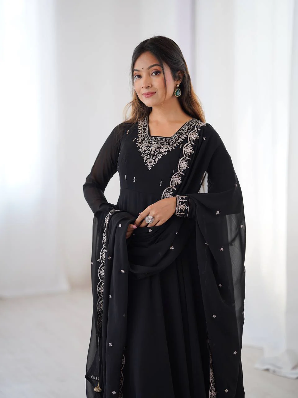 Amrapali Trend Luxury Fox Georgette Anarkali with Beads & Zari Embroidery | Party Wear - Image 8