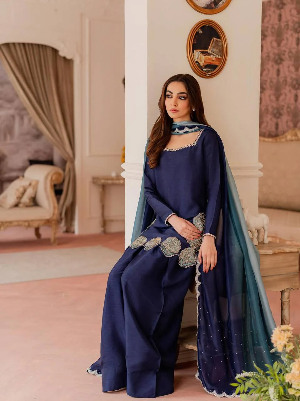 Amrapali Trend New Designer Farshi Salwar Suit with Premium Embroidery - Image 3
