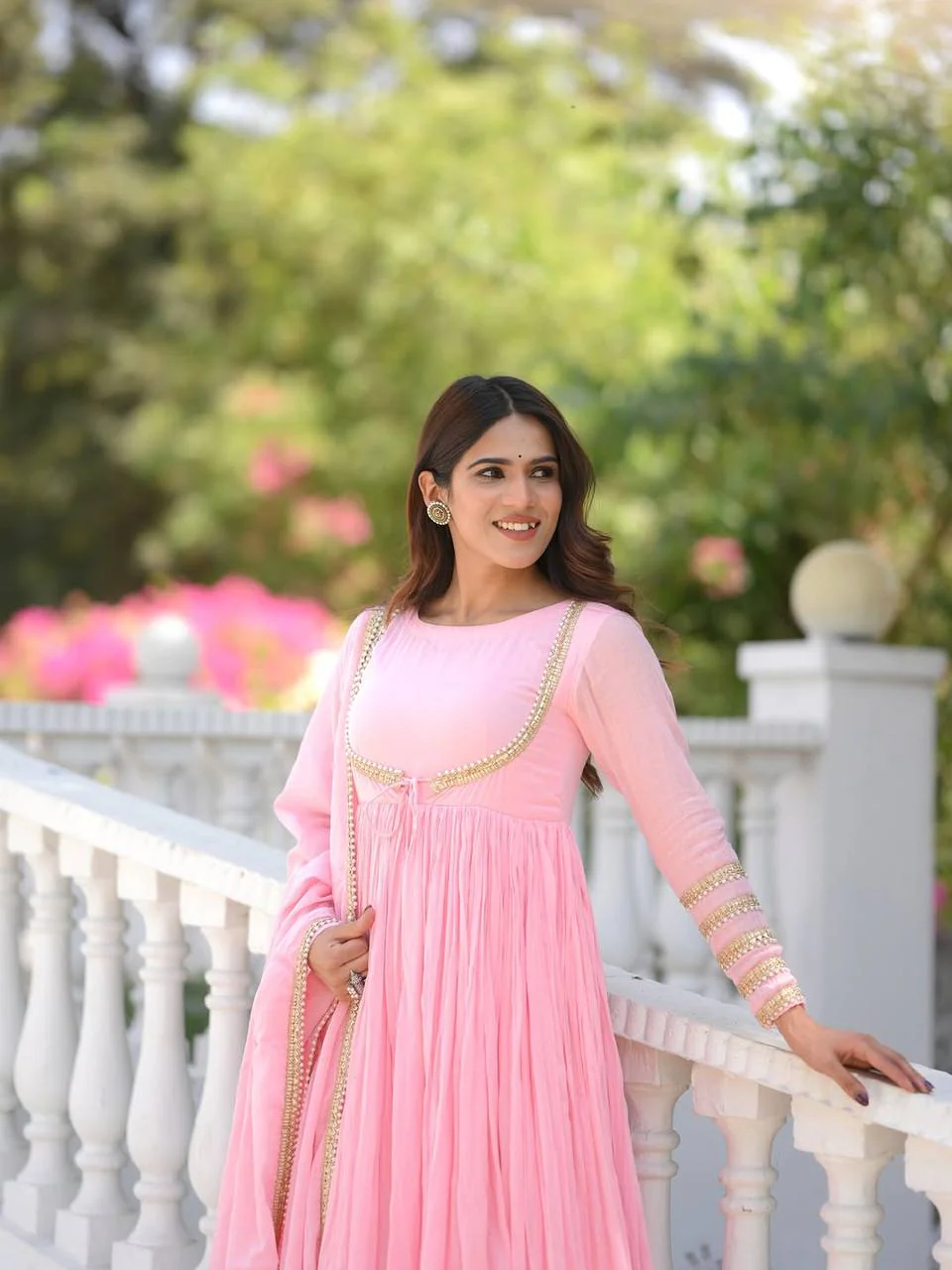 Amrapali Trend Royal Elegance Heavy NC Vichitra Silk Designer Anarkali Suit Set - Image 3