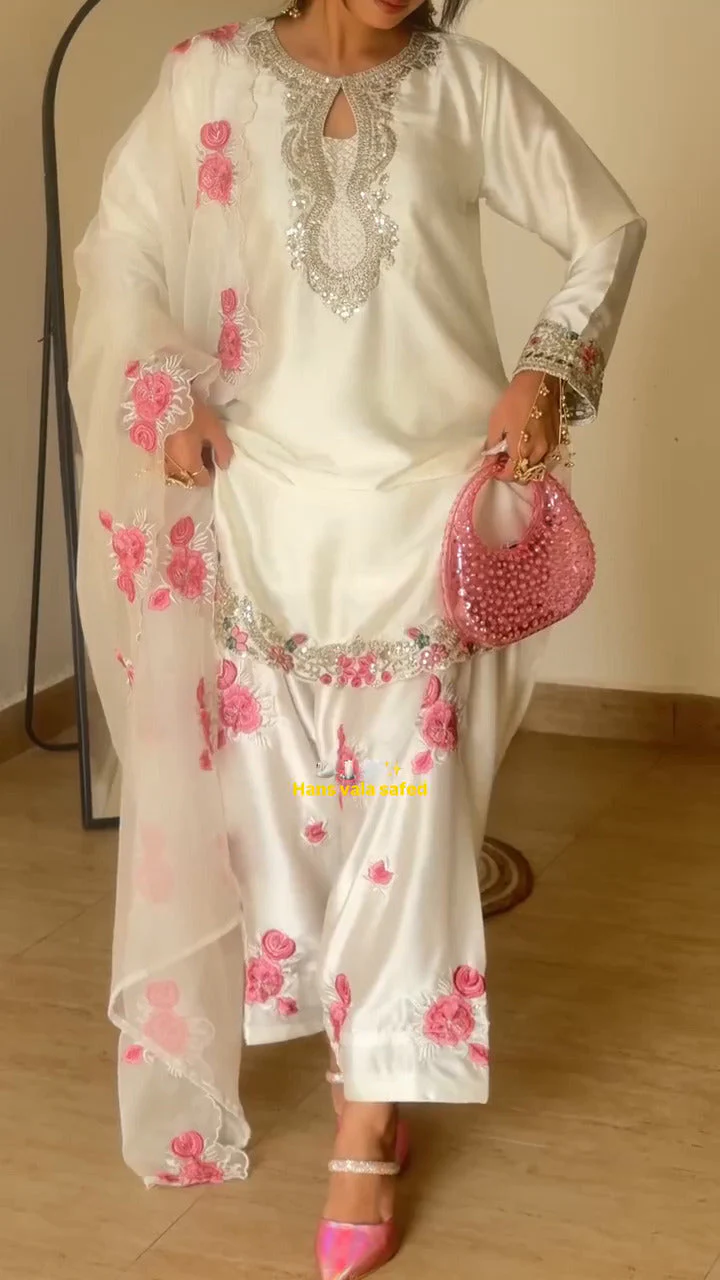 Festive & Wedding Wear Farshi Salwar Suit for Women | Embroidered Crepe Silk Set - Image 5
