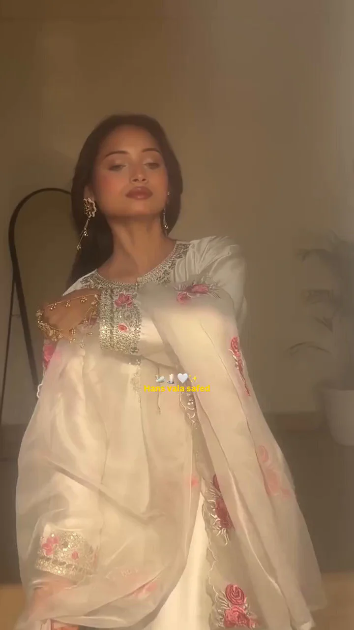 Festive & Wedding Wear Farshi Salwar Suit for Women | Embroidered Crepe Silk Set - Image 8