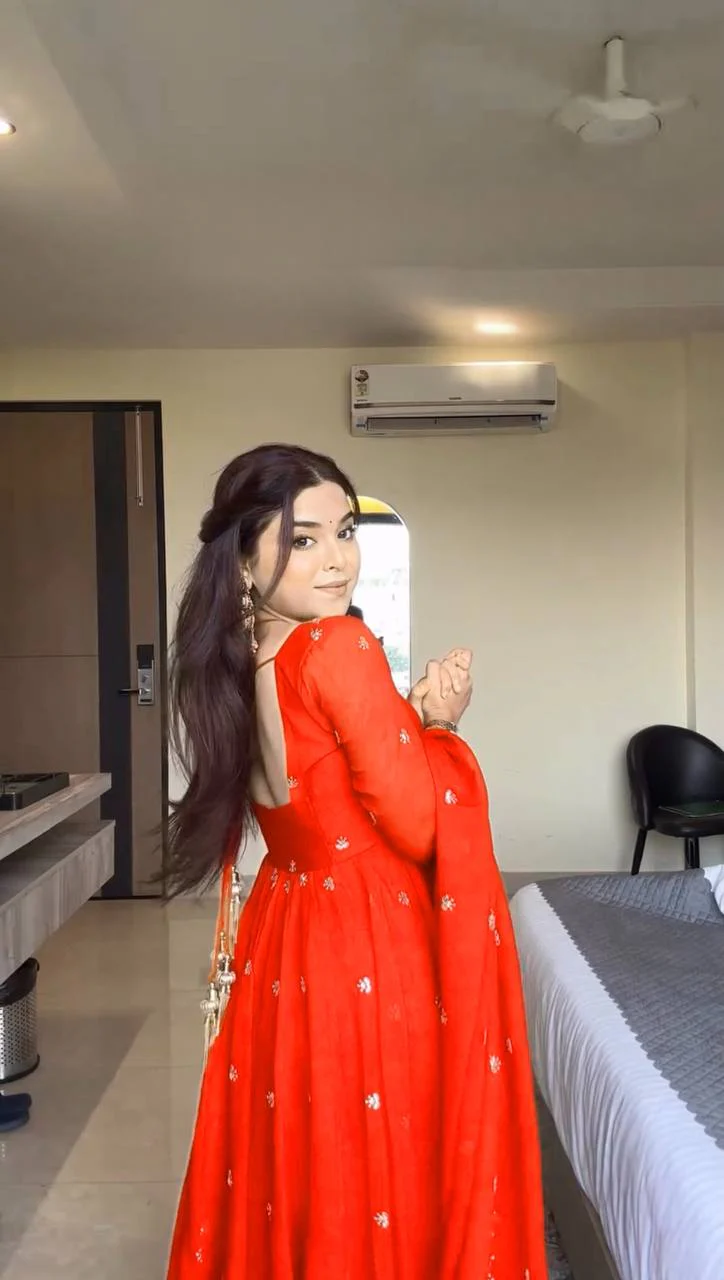 Karwa Chauth Special Red Anarkali | Traditional Indian Party Wear Dress - Image 5