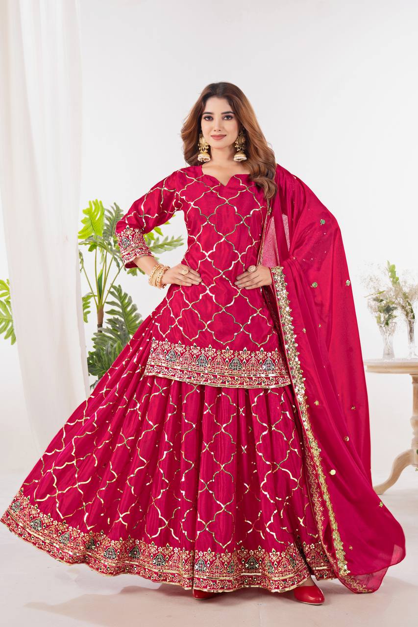 Amrapali Trend Sharara Suit With Exquisite Embroidery Is Perfect For Festivals And Weddings. - Image 11