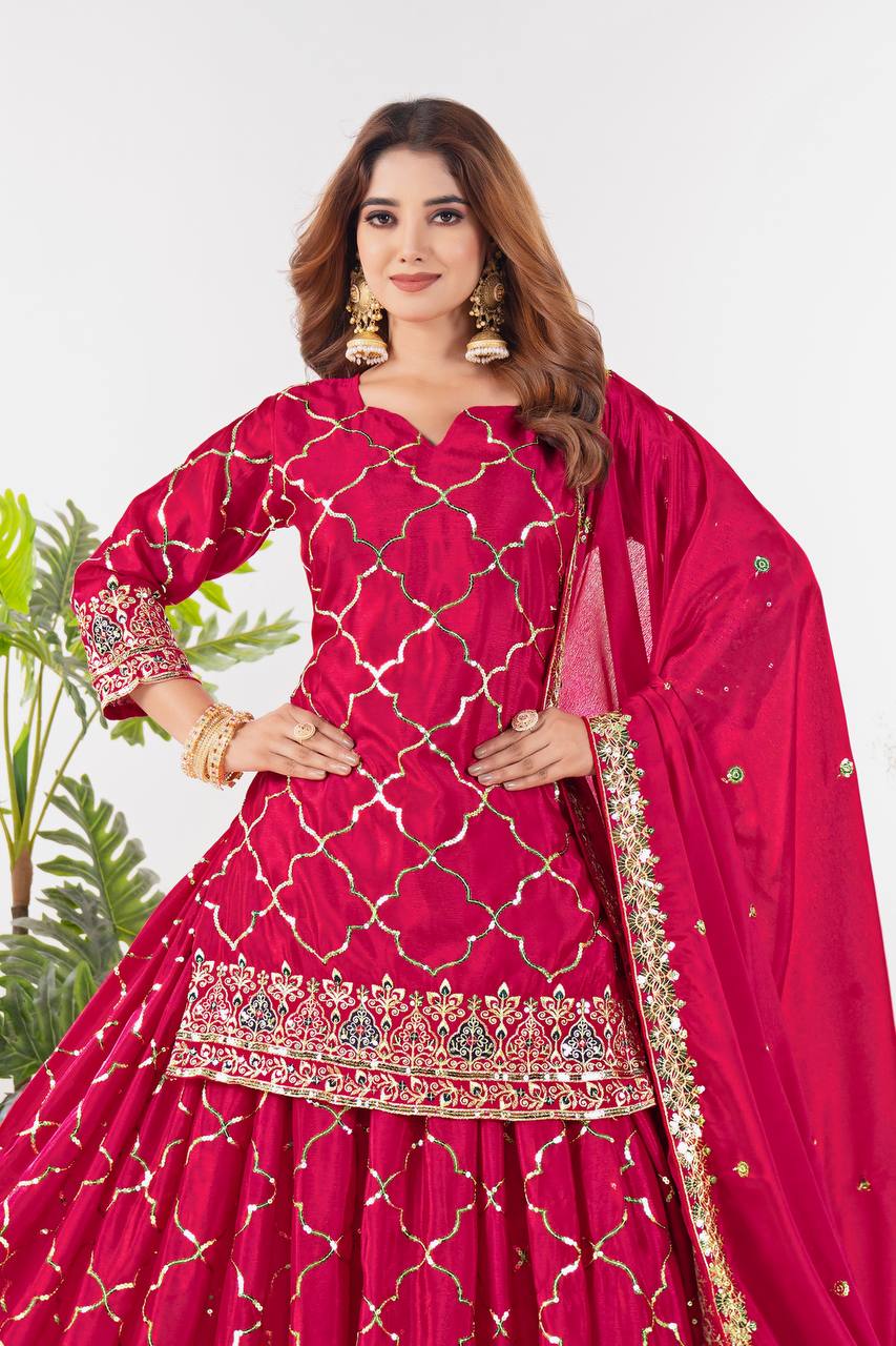 Amrapali Trend Sharara Suit With Exquisite Embroidery Is Perfect For Festivals And Weddings. - Image 14