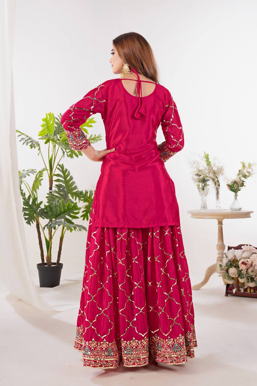 Amrapali Trend Sharara Suit With Exquisite Embroidery Is Perfect For Festivals And Weddings. - Image 15