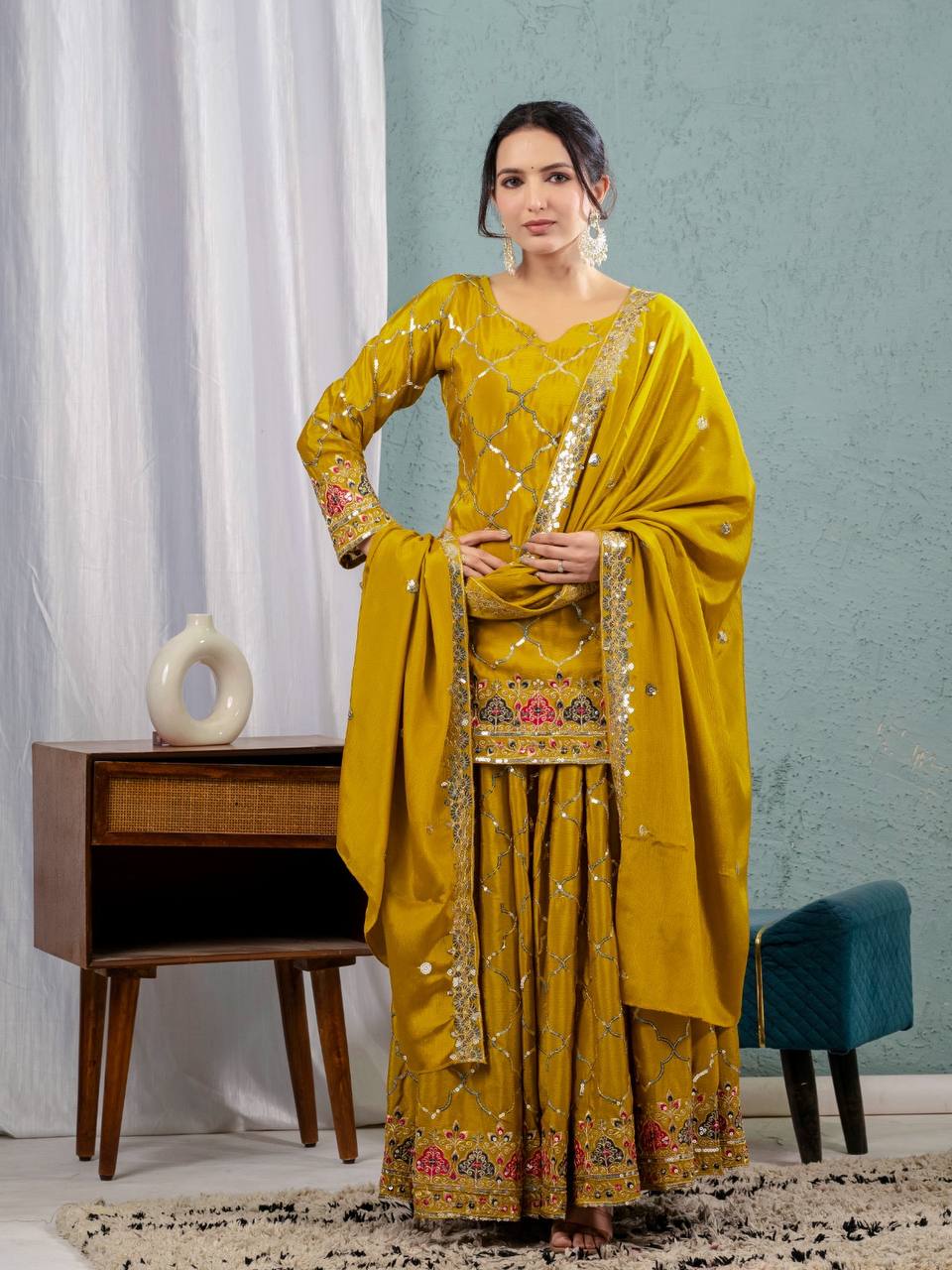 Amrapali Trend Sharara Suit With Exquisite Embroidery Is Perfect For Festivals And Weddings. - Image 17
