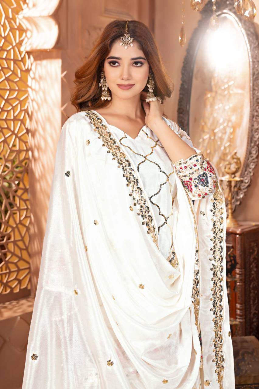 Amrapali Trend Sharara Suit With Exquisite Embroidery Is Perfect For Festivals And Weddings. - Image 8