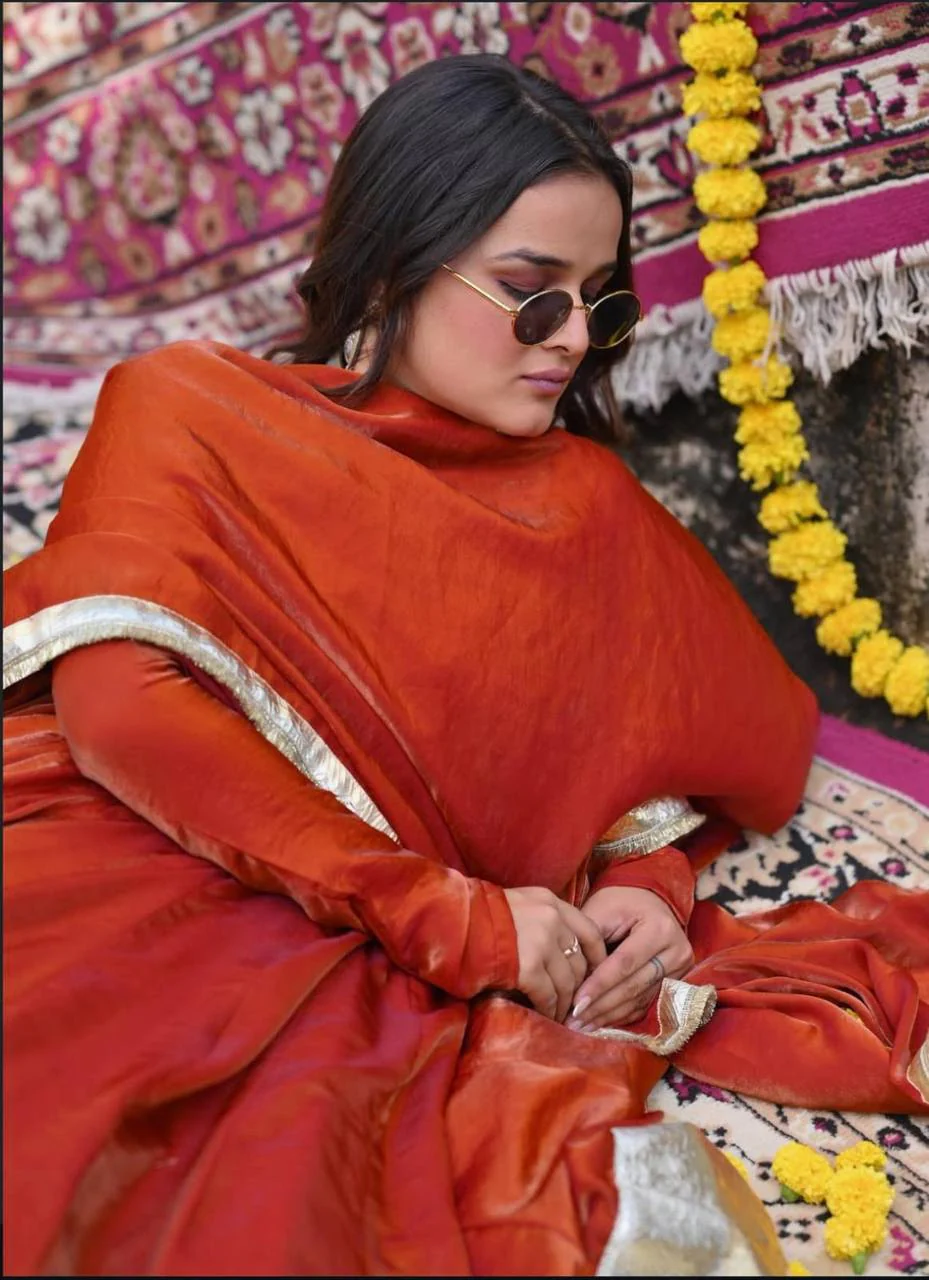 Heavy Fendy Silk Fully Stitched Anarkali Suit Set with Pent & Dupatta | Fancy Lace Work | Party & Festive Wear - Image 8