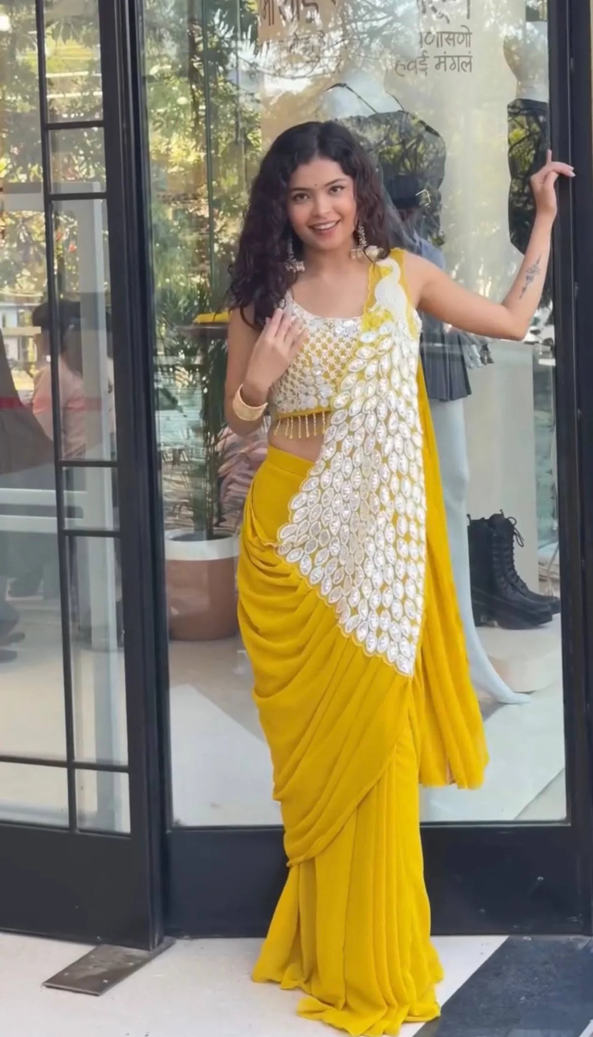 Premium Ready To Wear Saree – Faux Georgette with Heavy Embroidery Work - Image 5
