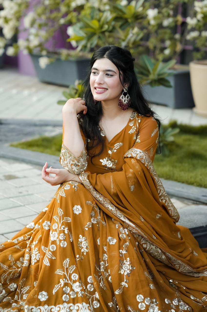 The Glow of the Haldi Special Gown in Tradition - Image 4