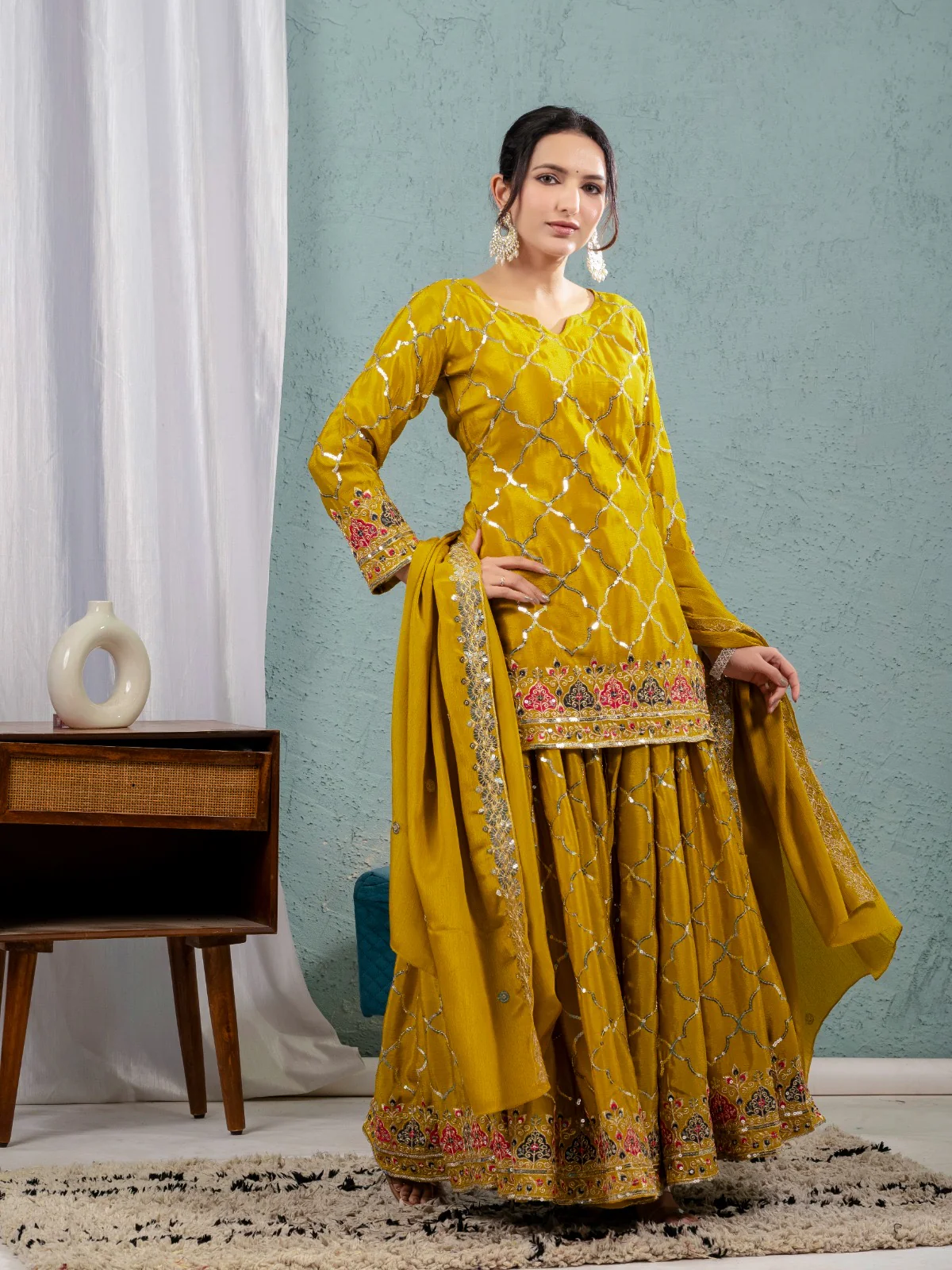 Wear our glowing yellow sharara outfit and shine brighter than the sun. - Image 16