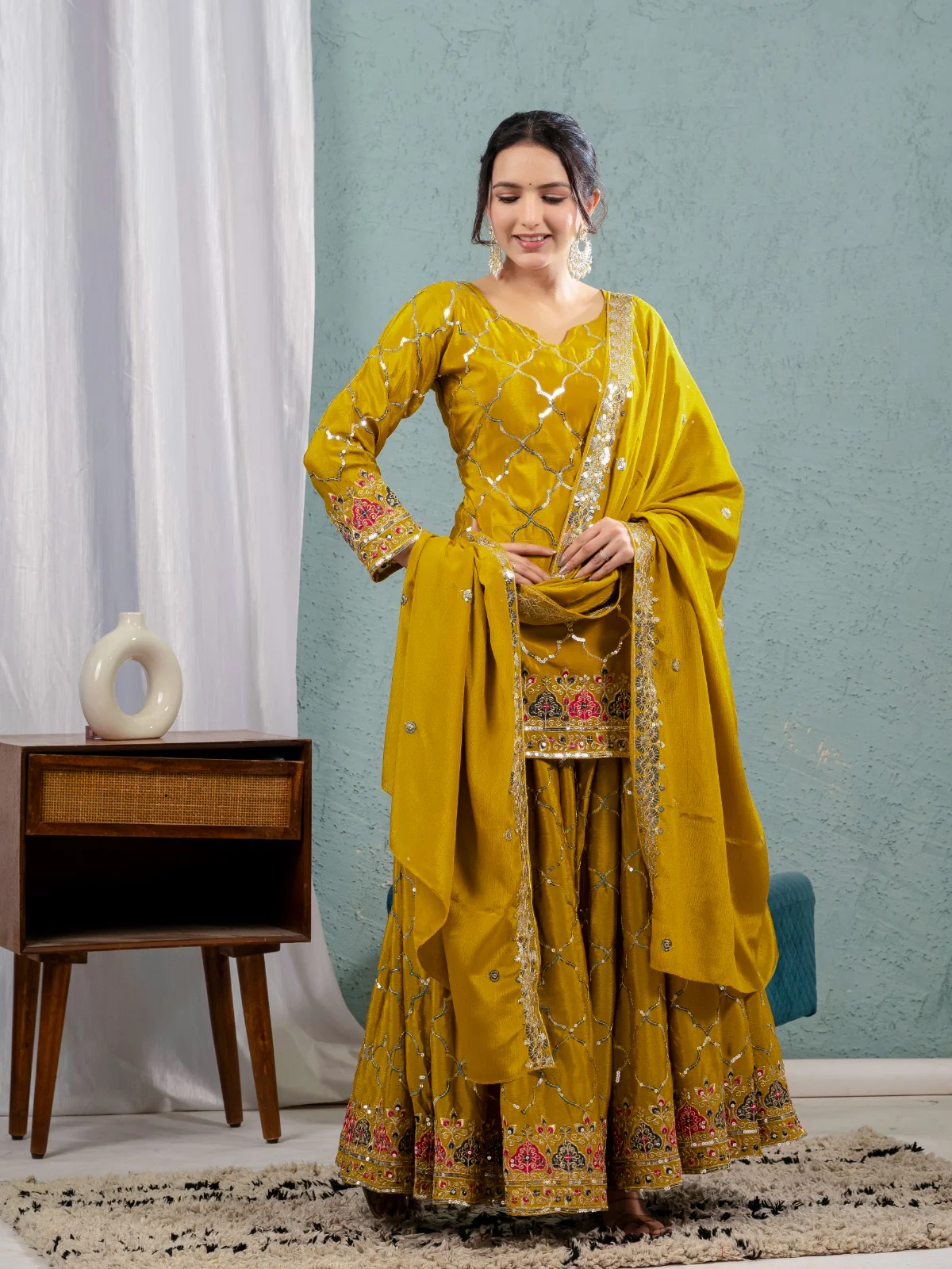 Wear our glowing yellow sharara outfit and shine brighter than the sun. - Image 17