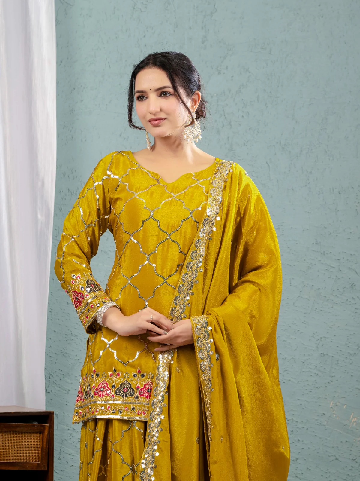 Wear our glowing yellow sharara outfit and shine brighter than the sun. - Image 19